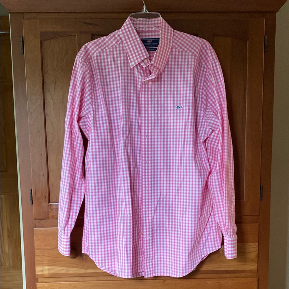 Vineyard Vines Pink check Casual Button Down Shirt